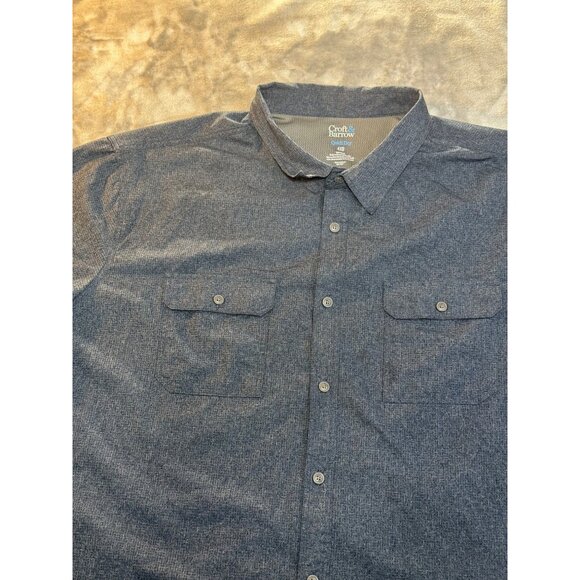 Croft & Barrow Quick Dry Mens Short Sleeve Shirt 4XB Blue Polyester Button-Down - Picture 8 of 13